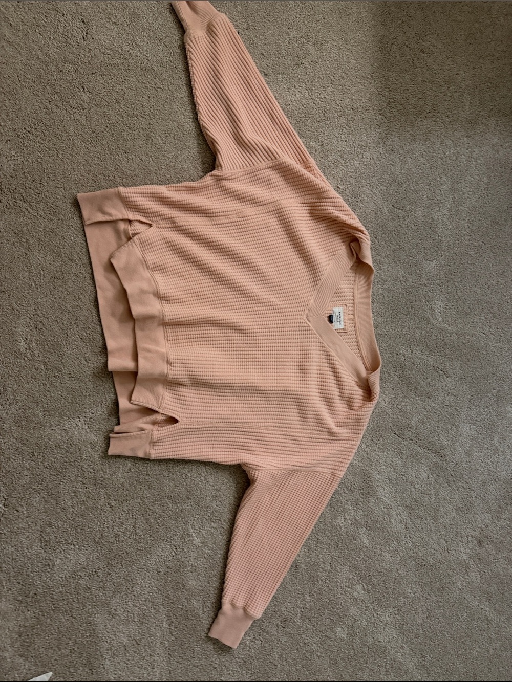 American Eagle Peach Waffle Knit Top